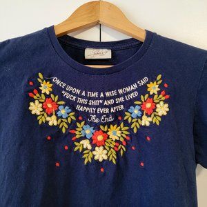 Embroidered T-Shirt with Foul Language, Size XS
